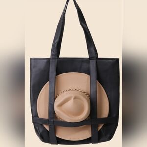 Hat Carrier tote bag-black